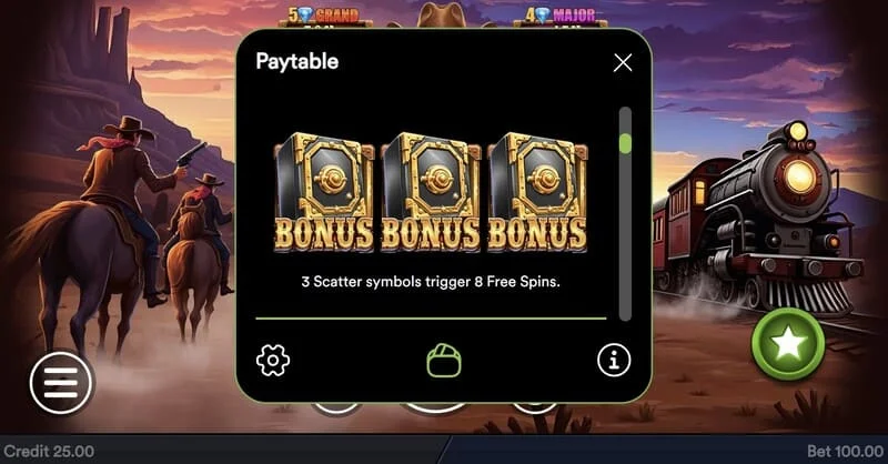 Gold Train Heist - avvio del round Hold and Win con monete